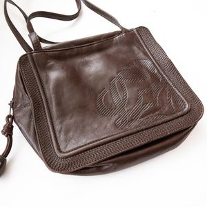 Loewe Brown Anagram Leather Crossbody Handbag